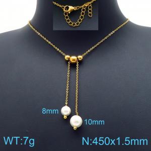 SS Gold-Plating Necklace - KN198935-Z