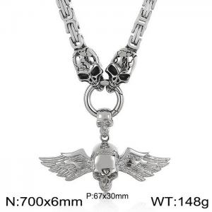 Stainless Skull Necklaces - KN199270-Z