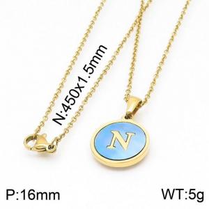 SS Gold-Plating Necklace - KN199391-LB