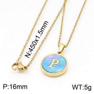 SS Gold-Plating Necklace - KN199393-LB
