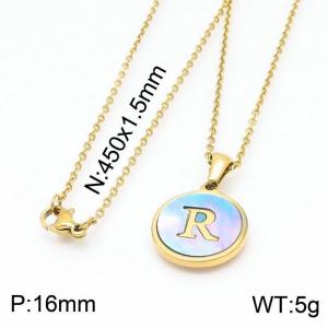 SS Gold-Plating Necklace - KN199395-LB