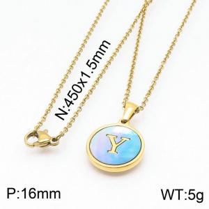 SS Gold-Plating Necklace - KN199402-LB