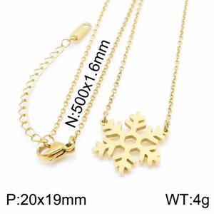 Christmas Snow Polished Gold-Plating Women's Necklace Extension Chain - KN199693-KLX