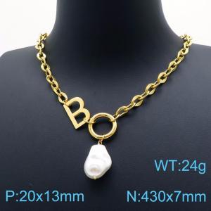 SS Gold-Plating Necklace - KN199698-KLX