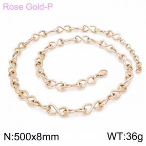 SS Rose Gold-Plating Necklace - KN200048-KFC