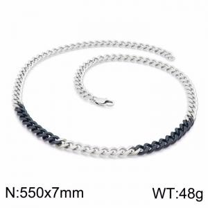 Stainless Steel Black-plating Necklace - KN200199-KLHQ