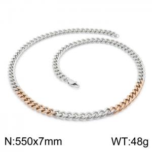 SS Rose Gold-Plating Necklace - KN200397-KLHQ