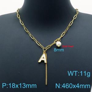 SS Gold-Plating Necklace - KN200511-Z