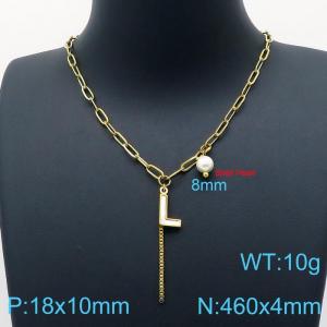 SS Gold-Plating Necklace - KN200522-Z