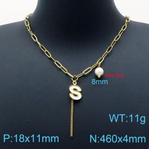 SS Gold-Plating Necklace - KN200529-Z