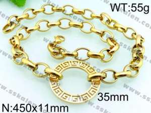 SS Gold-Plating Necklace - KN20154-Z