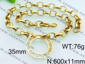 SS Gold-Plating Necklace - KN20155-Z