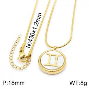 SS Gold-Plating Necklace - KN201579-KLX