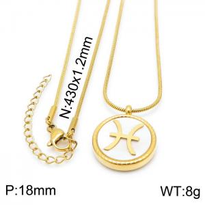SS Gold-Plating Necklace - KN201581-KLX
