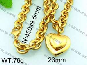 SS Gold-Plating Necklace - KN20164-Z