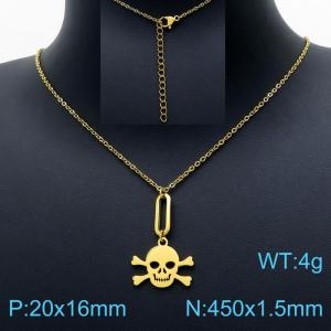 SS Gold-Plating Necklace - KN201647-Z
