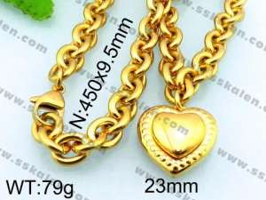SS Gold-Plating Necklace - KN20167-Z