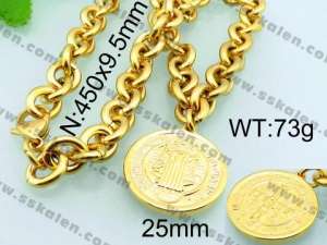 SS Gold-Plating Necklace - KN20169-Z