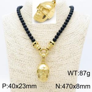 SS Gold-Plating Necklace - KN201756-JX