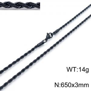 Stainless Steel Black-plating Necklace - KN201808-Z
