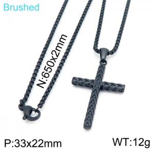 Stainless Steel Black-plating Necklace - KN201819-KFC
