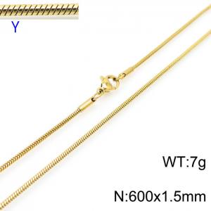 SS Gold-Plating Necklace - KN203749-Z