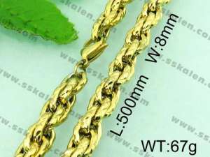 SS Gold-Plating Necklace - KN20469-Z
