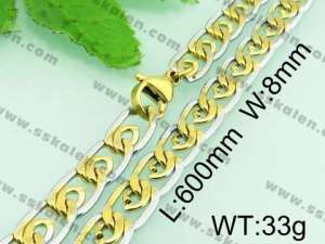 SS Gold-Plating Necklace - KN20479-Z