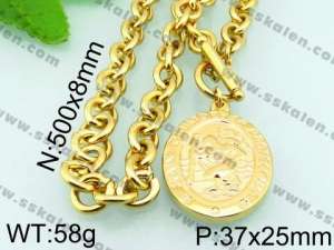 SS Gold-Plating Necklace - KN20666-Z