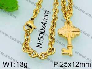 SS Gold-Plating Necklace - KN20737-Z