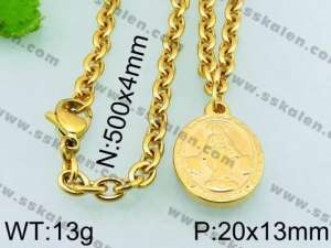 SS Gold-Plating Necklace - KN20739-Z