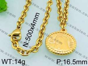 SS Gold-Plating Necklace - KN20740-Z