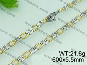 SS Gold-Plating Necklace - KN20805-Z