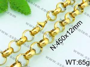 SS Gold-Plating Necklace - KN21219-Z