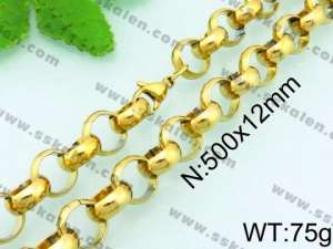 SS Gold-Plating Necklace - KN21220-Z