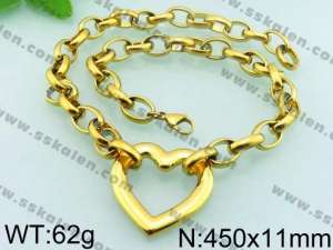 SS Gold-Plating Necklace - KN21413-Z