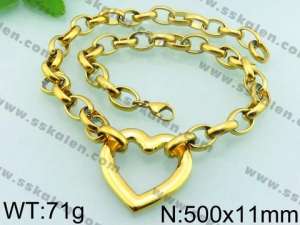 SS Gold-Plating Necklace - KN21414-Z