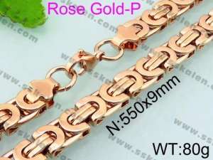 SS Rose Gold-Plating Necklace - KN21495-H