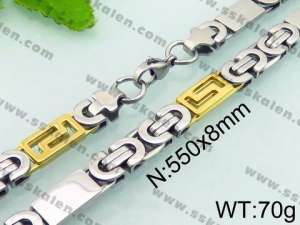 SS Gold-Plating Necklace - KN21512-H