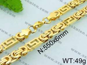 SS Gold-Plating Necklace - KN21545-H