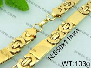 SS Gold-Plating Necklace - KN21546-H