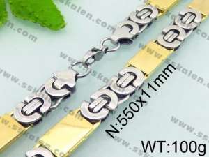 SS Gold-Plating Necklace - KN21547-H