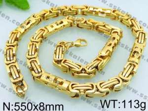 SS Gold-Plating Necklace - KN21566-H