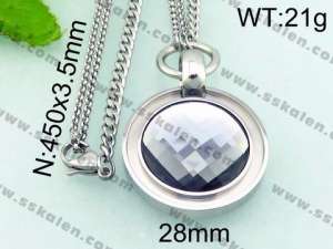 Stainless Steel Stone & Crystal Pendant - KN21665-Z