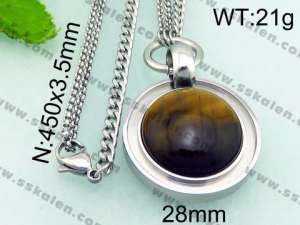 Stainless Steel Stone & Crystal Pendant - KN21671-Z