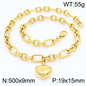 SS Gold-Plating Necklace - KN217606-Z