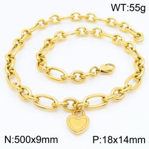 SS Gold-Plating Necklace - KN217612-Z