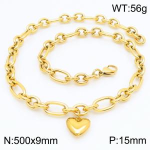 SS Gold-Plating Necklace - KN217618-Z