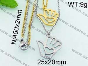 SS Gold-Plating Necklace - KN21764-Z