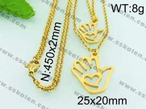 SS Gold-Plating Necklace - KN21765-Z